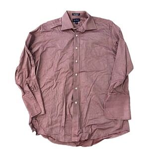 Paul‎ Fredrick Dress Shirt Mens 16 32 Red 80s Two-Ply Cotton Broadcloth